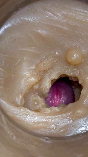 Mini-Cam in Pussy during Fucking! girl getting Huge Creampie 4K   Clip 1