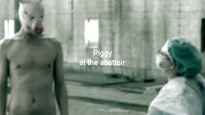 dominatrix mistress april - piggy pegging at the abattoir