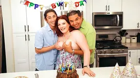 Two stunning babes sharing one lucky bastard in this hot fucking threesome