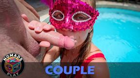 Amateur Hotwife Gets a Messy Facial by the Pool