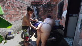 My Neighbor Washes My Motorcycle and Then Fucks Me.