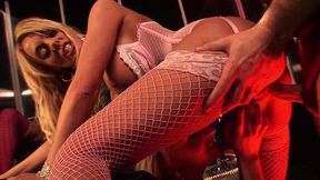 paige fox, stacey saran and tilly mcreese host a sexy lingerie gang bang