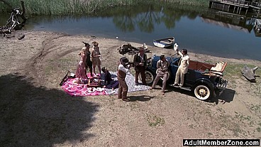 AdultMemberZone - Bobbi Starr, Dylan Ryder, Julia Ann And Natasha Marley Outdoor Orgy