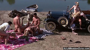 AdultMemberZone - Bobbi Starr, Dylan Ryder, Julia Ann And Natasha Marley Outdoor Orgy