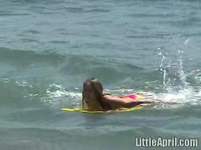 Sweet Little April Fingers Herself After A Day At The Sea