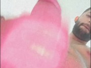 Son of Lilith jerking his big uncut cock and eating his own cum 😈
