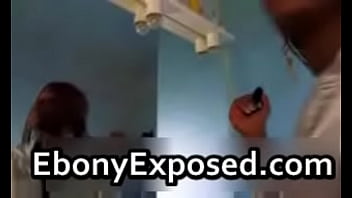 Braided ebony cutie warm blowjob