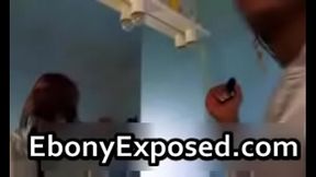 Braided ebony cutie warm blowjob