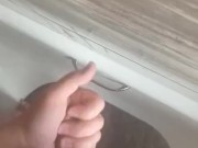 Wanking my hard cock in the shower with big cumshot