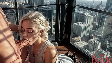 Young bride begs her stepfather to fuck her pussy in the honeymoon suite [Ai]