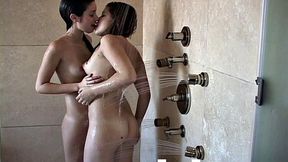 Lesbian teens kissing and touching