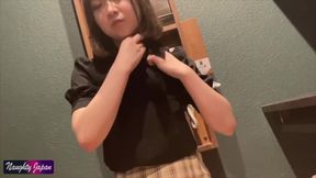 Busty Net Cafe Beauty with Bright Eyes Turns Heads in a Fast and Wild Private Moment
