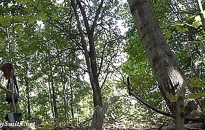 Jeny Smith tied up naked in the forest