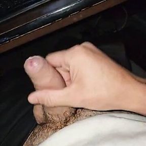 Semi Hard. Uncut Edging With Precum