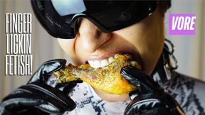 Domina Devours Fried Chicken | Vore Feederism, Giantess Teeth, Bone Crushing, Mouth Immersion
