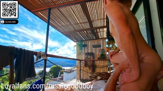 DADD BB on Balcony by lake, the neighbors can hear!