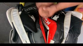 Jerking off in the Hockey Change Room