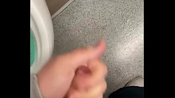 Cruising in the public toilets with cumshot