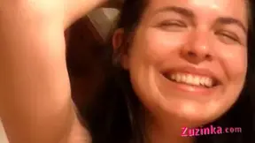 Zuzinka is having fun with the commercials of sex ads