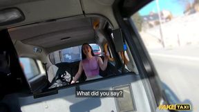 offers her tight wet shaven pussy as payment for a ride