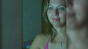 Green eyed blonde mommy flashes her saggy tits on webcam