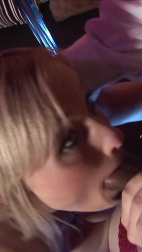 Busty blonde gets her tight pussy and ass fucked by Asian guy