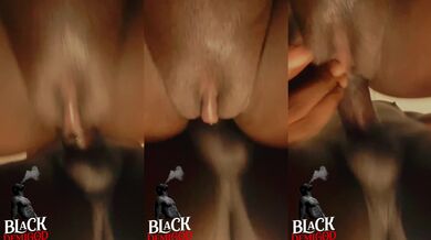 Her ebony cute pussy dripping deep stroke BBQ