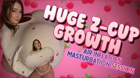 Huge Z-Cup Growth: Air Inflation Masturbation Session