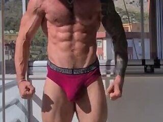 Muscular man hunk nude for the first time