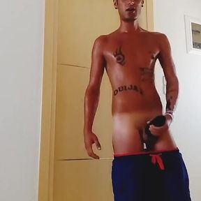 Roommate Is Showering Meanwhile I Cum in His Used Sock - Oily Body
