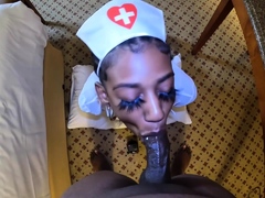 Petite Ebony Nurse Santana Knew How To Make Bbc Feel