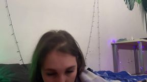 Punk Rock Brunette Moon Fox’s 20-min BJ: I Suck My BF’s Small Uncut Cock & Take His Cum All Over My Tattooed Tits!