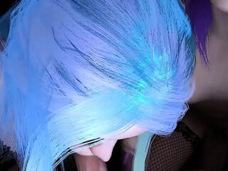 2 angels with brightly colored hair double blow job : CG Porn