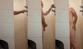 Public Shower Big Dick Daddy Gushes Cum Flood Exposed