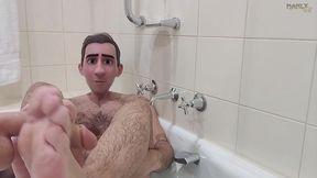 step gay dad - bath buddies - hot house with sexual tension so thick it ends up all over stepdad s sexy toes - manlyfoot