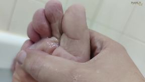 step gay dad - bath buddies - hot house with sexual tension so thick it ends up all over stepdad s sexy toes - manlyfoot