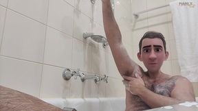 step gay dad - bath buddies - hot house with sexual tension so thick it ends up all over stepdad s sexy toes - manlyfoot