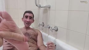 step gay dad - bath buddies - hot house with sexual tension so thick it ends up all over stepdad s sexy toes - manlyfoot