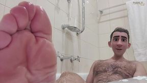 step gay dad - bath buddies - hot house with sexual tension so thick it ends up all over stepdad s sexy toes - manlyfoot