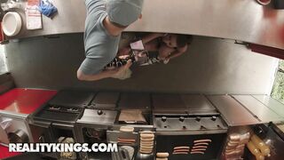 Reality Kings - Stunning Food Truck Reviewer Lady Lyne Wants A Taste Of Her Employee's Sausage