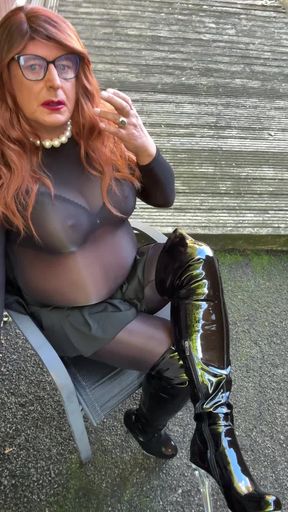 Kellycd2022 in black body stocking