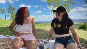 Farting on Picnic on her Face Outdoors Public Ass Sniffing and Ass Worship