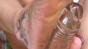 Barefoot Mel Red Toes Dildo Footjob JOI