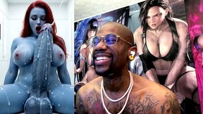 x-men mystique’s large cummy cock cumming all over herself, ai generated