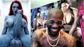 x-men mystique’s large cummy cock cumming all over herself, ai generated