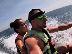 Hot Thai teen sucking a BWC on a jet ski