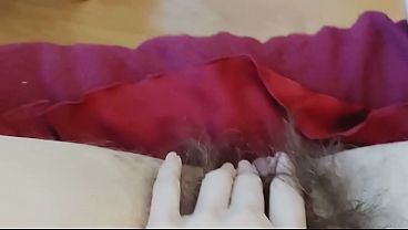 very hairy pussy , pov masturbation , finger masturbation , labia majora , orgasm with moans