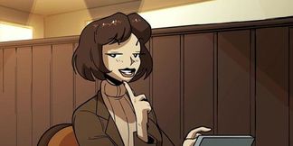 Bombshell Barista swallows cock and rides pole