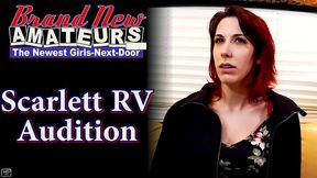 kinky redhead scarlett foxx deepthroats a cock and swallows cum!