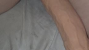 Milf takes huge dildo in her wet pussy